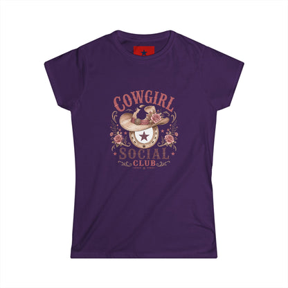 Cowgirl Social Club Women's Tee — Western Cowgirl Hat Graphic Shirt
