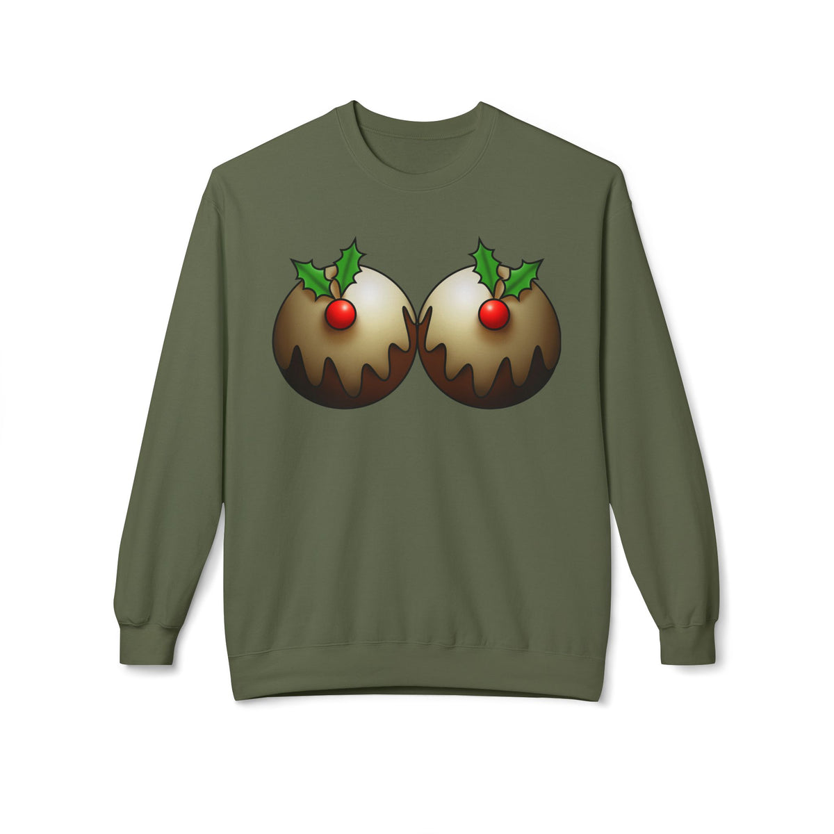 Yule Tidings We'll Twin - Christmas Puddings Crewneck Sweater