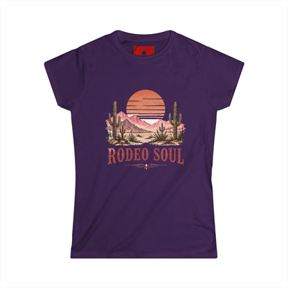 Rodeo Soul Women's Tee — Western Desert Sunset Graphic Shirt