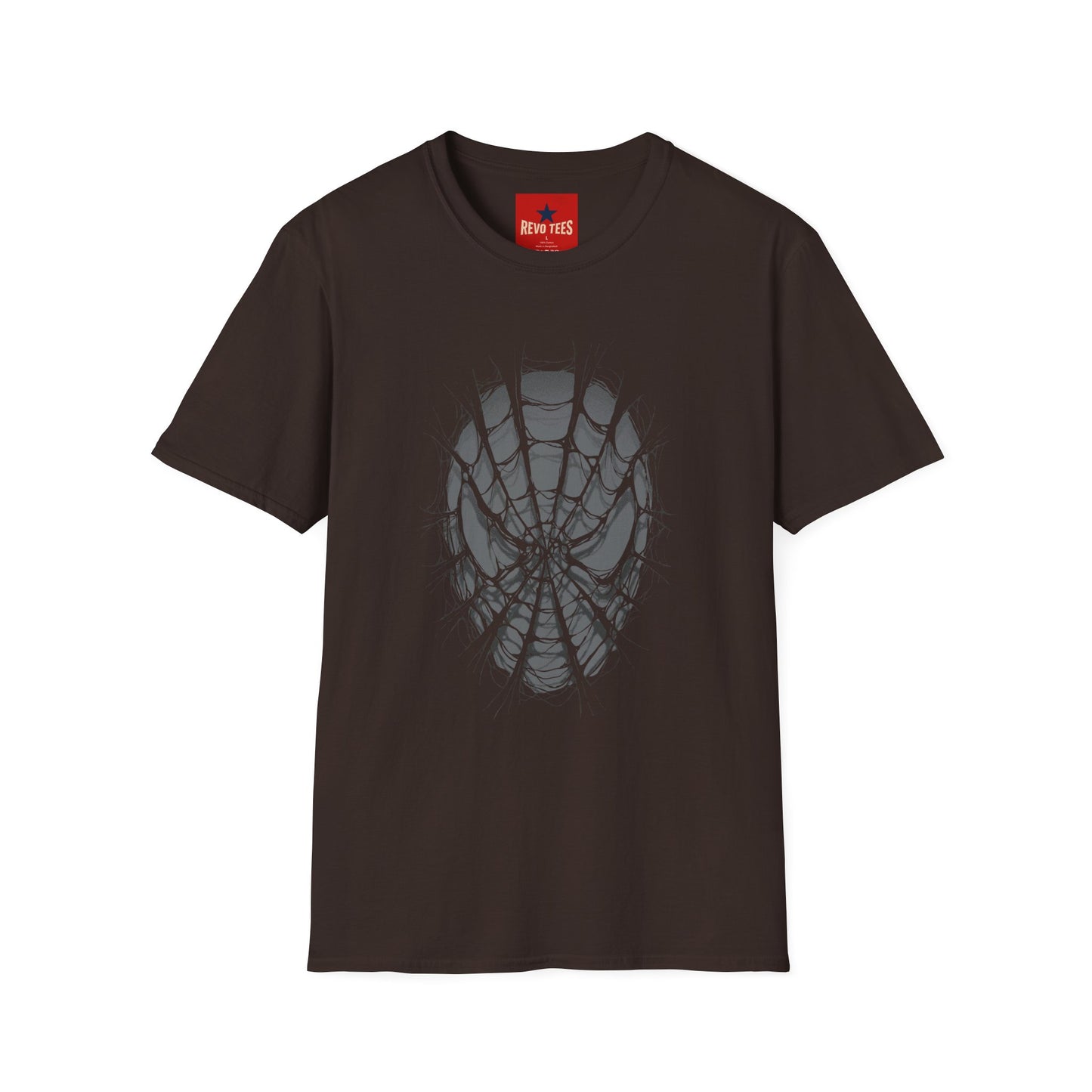 Spider Web Mask T-Shirt — Gothic Spiderweb Face Graphic Tee