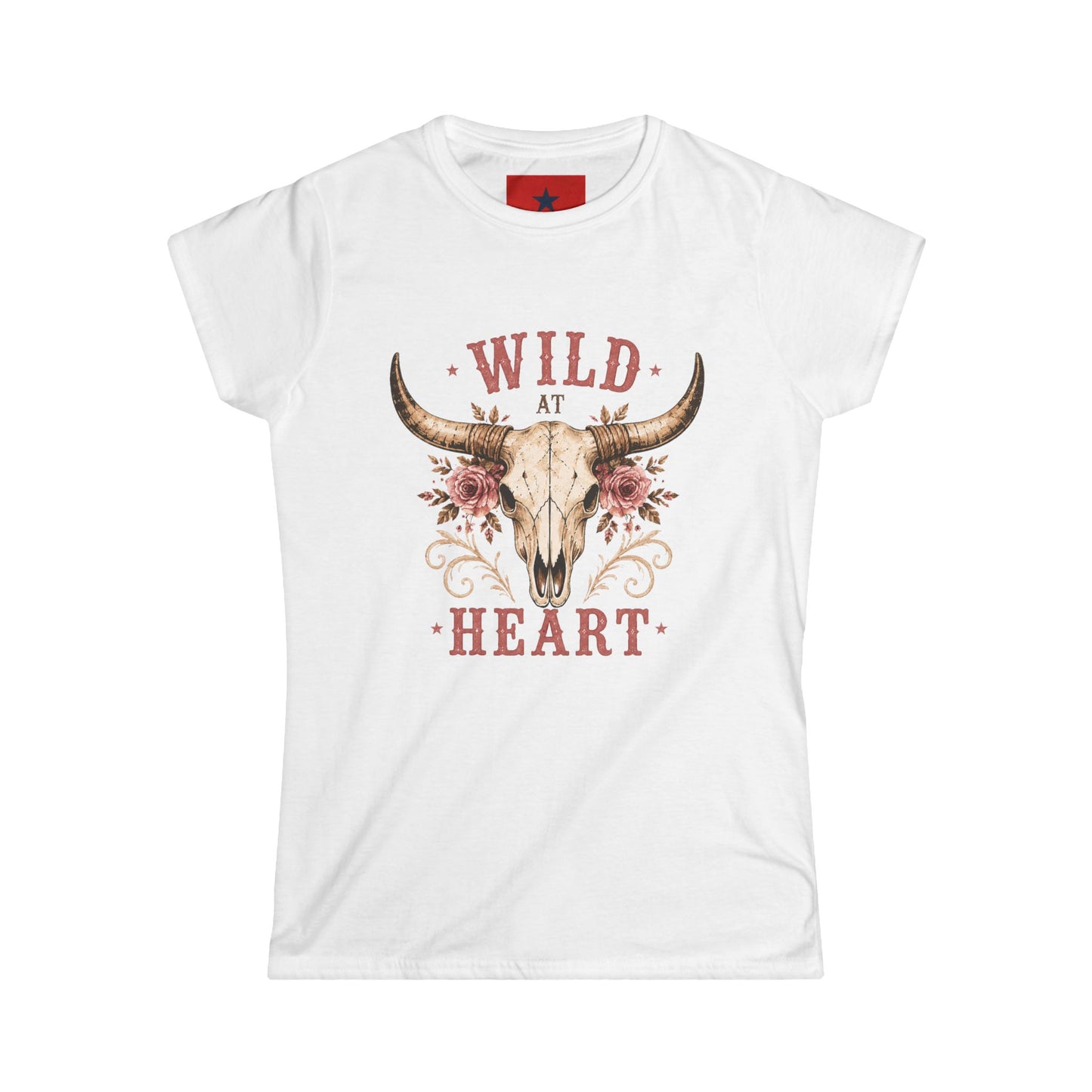 Wild at Heart Tee — Floral Longhorn Skull Women's T-Shirt