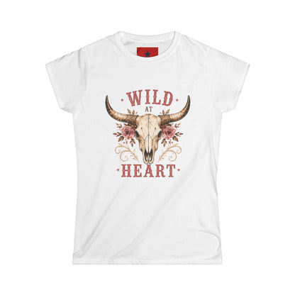 Wild at Heart Tee — Floral Longhorn Skull Women's T-Shirt