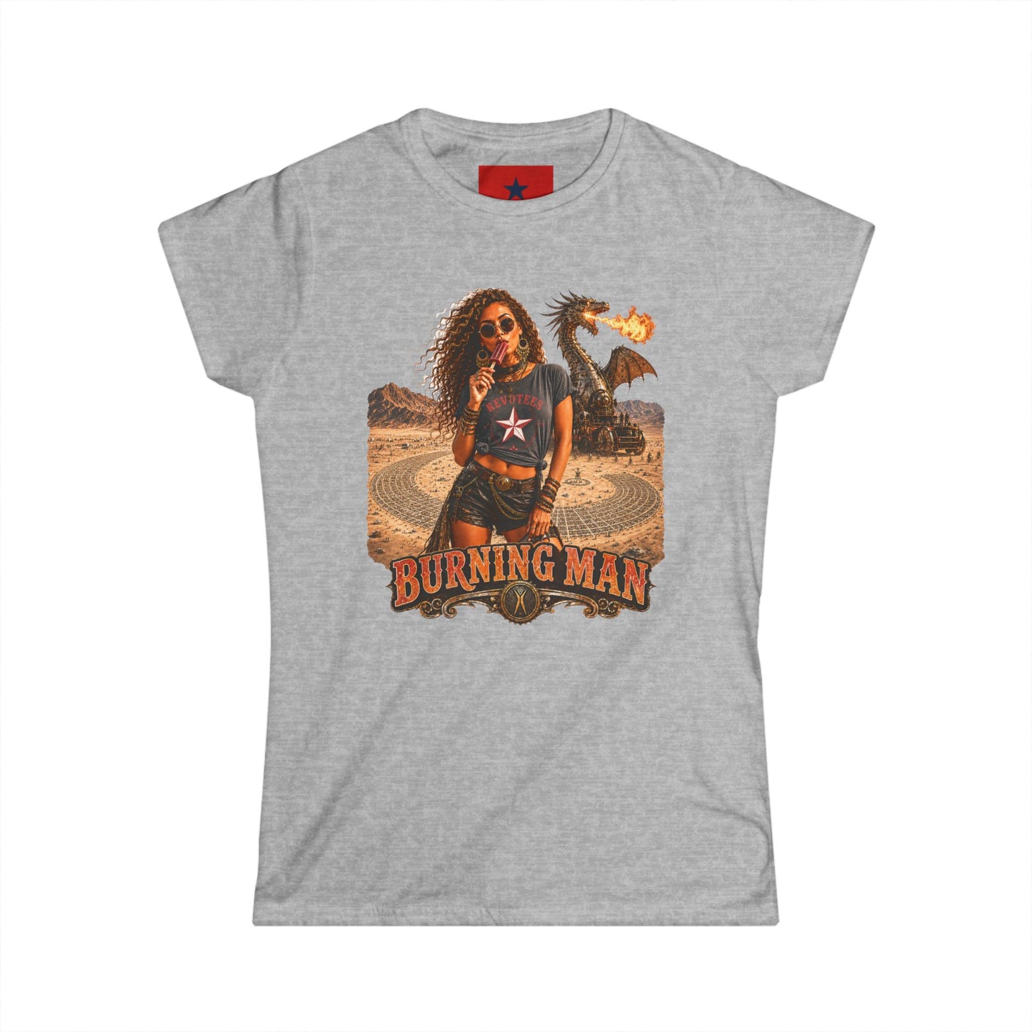 Burning Man Women's Softstyle Tee — Minimal White Festival Tee