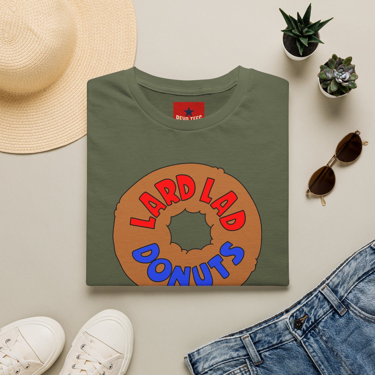 Donut Vintage Logo T‑Shirt — "Lard Lad Donuts" Cartoon Tee