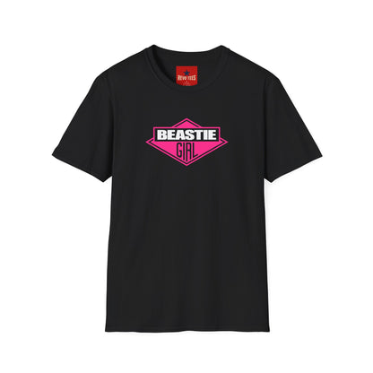 Beastie Girl T-Shirt — Retro Pink Logo Tee for Women