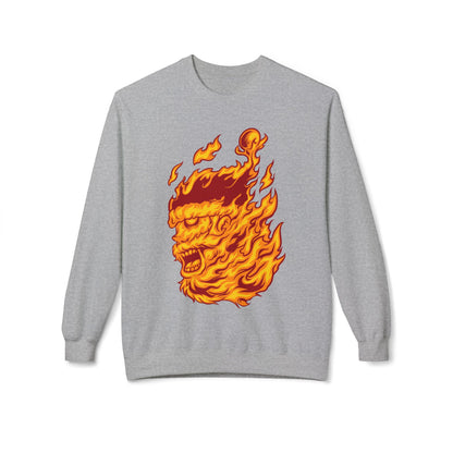 Flaming Santa Skull Redneck - I mean Crewneck Sweatshirt