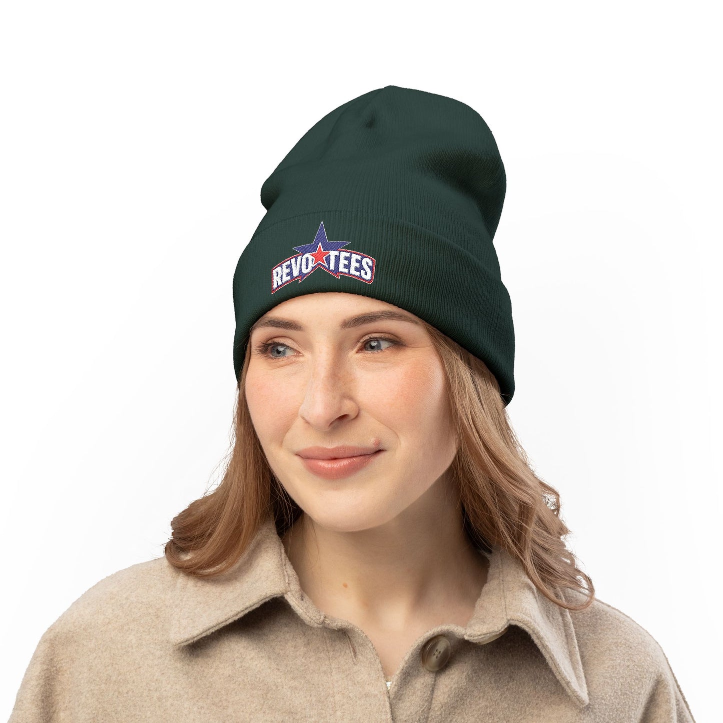 Embroidered 'Revotees' Star Knit Beanie — Patriotic Winter Hat