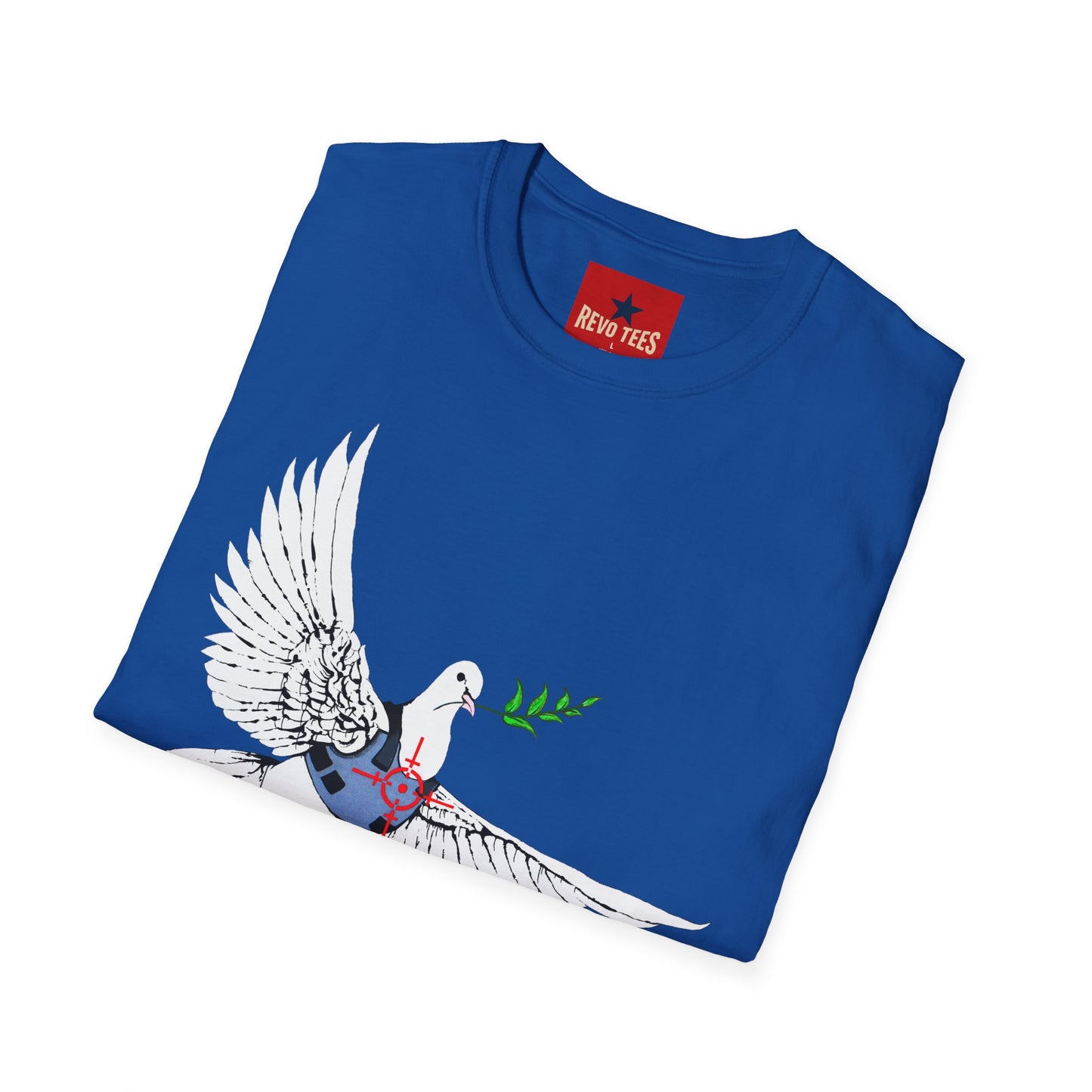 Banksy's Dove of Peace T‑Shirt — Flying Dove with Olive Branch & Earth Heart Graphic