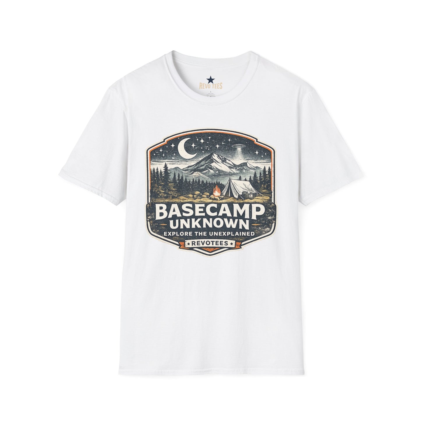 REVOTEES Basecamp Unknown Camping T-Shirt — Night Mountain Adventure Tee
