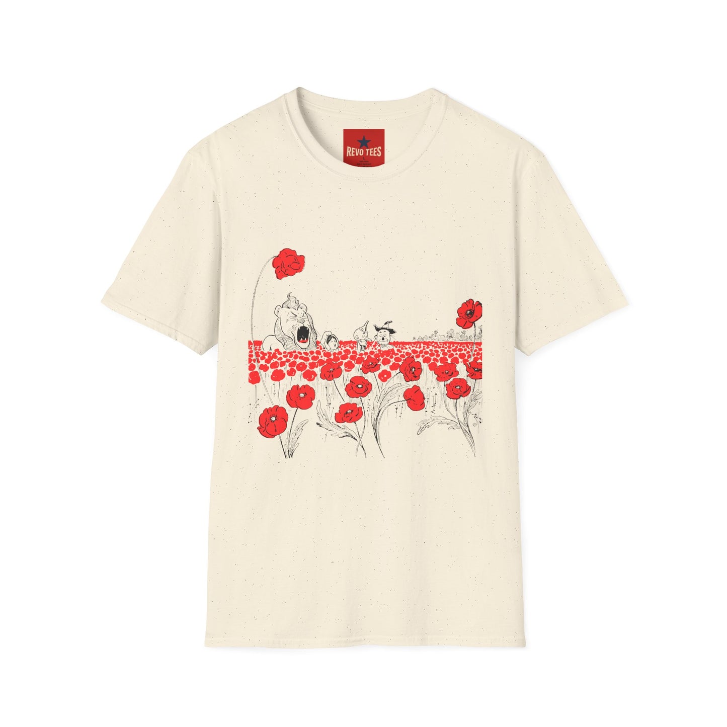 Poppy Field Shirt — Whimsical Floral Illustration Tee with Red Poppies