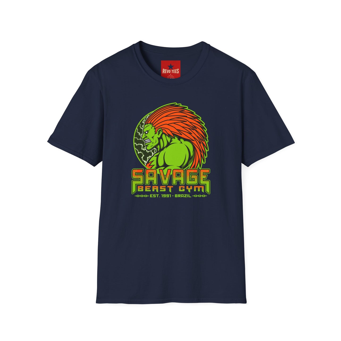 Savage Beast Gym T-Shirt — Green Muscle Warrior Graphic Tee