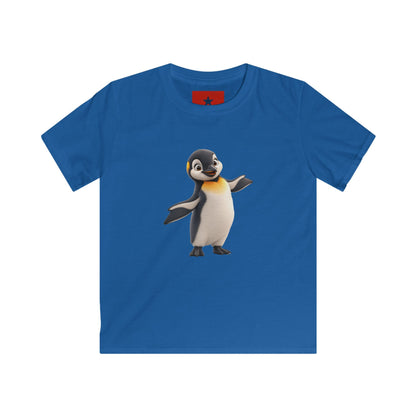 Kids Penguin Graphic Tee — Cute Dancing Penguin Shirt front and back design