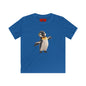 Kids Penguin Graphic Tee — Cute Dancing Penguin Shirt front and back design