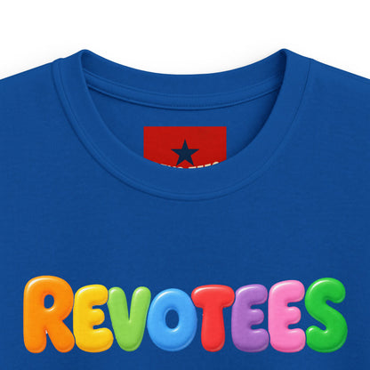 Kids Tee — Colorful 'REVOTEES' Bubble Letter Shirt for Children