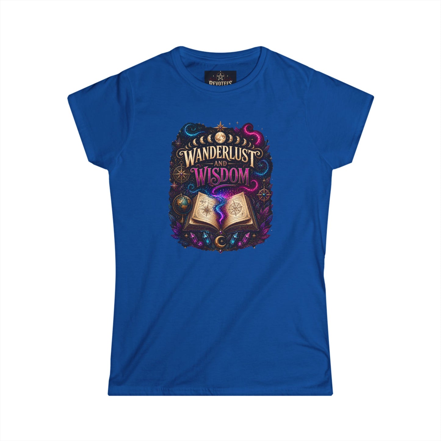 Wanderlust & Wisdom Graphic Tee — Magical Open Book Travel Shirt