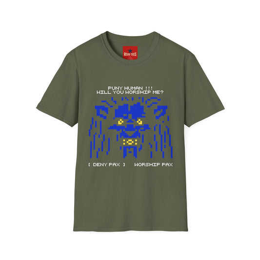 Pixel Cthulhu T-Shirt — "Puny Human!!! Will You Worship Me?" Retro Horror Tee