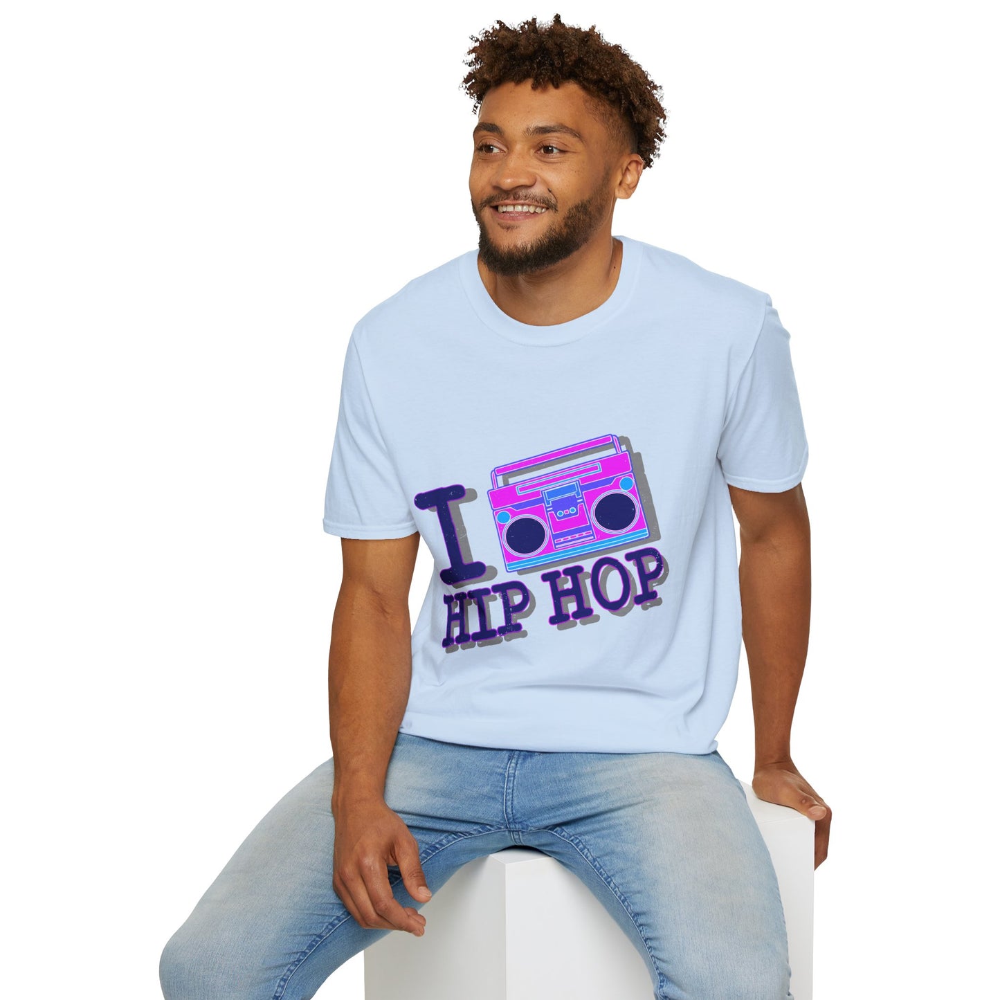 Hip Hop Boombox T-Shirt — "I  Hip Hop" Retro Music Tee