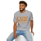 LUX Nightclub Graphic T-Shirt — Retro Marquee Sign Tee for Club Fans & Party Nights