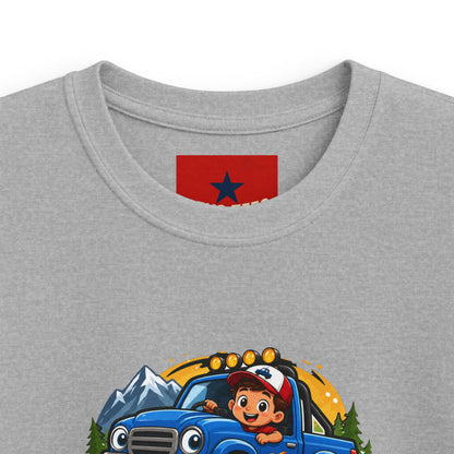 Kids Tee — "Lil' Trucker" Monster Truck Kids T-Shirt | Cute Off-Road Cartoon Top
