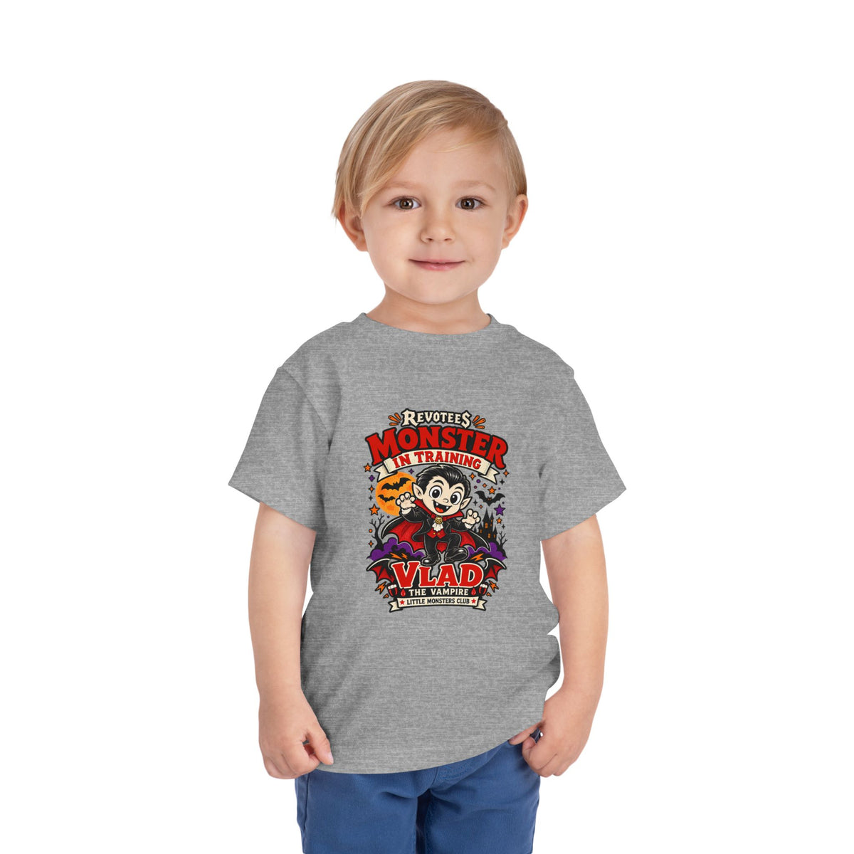 REVOTEES Toddler Monster In Training Tee — 'Vlad the Vampire' Halloween Kids Shirt