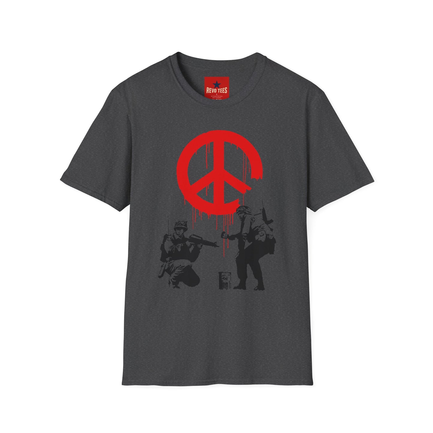 Banksy Peace Symbol Graffiti T-Shirt – Red Drip Street Art Tee