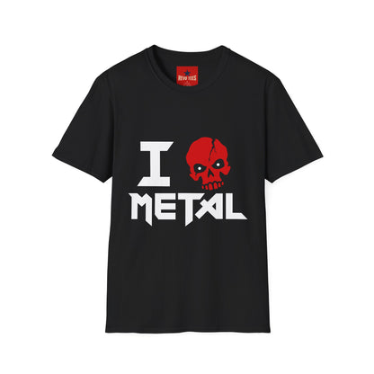 I Love Metal T-Shirt — Red Skull Heavy Metal Band Tee