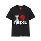 I Love Metal T-Shirt — Red Skull Heavy Metal Band Tee