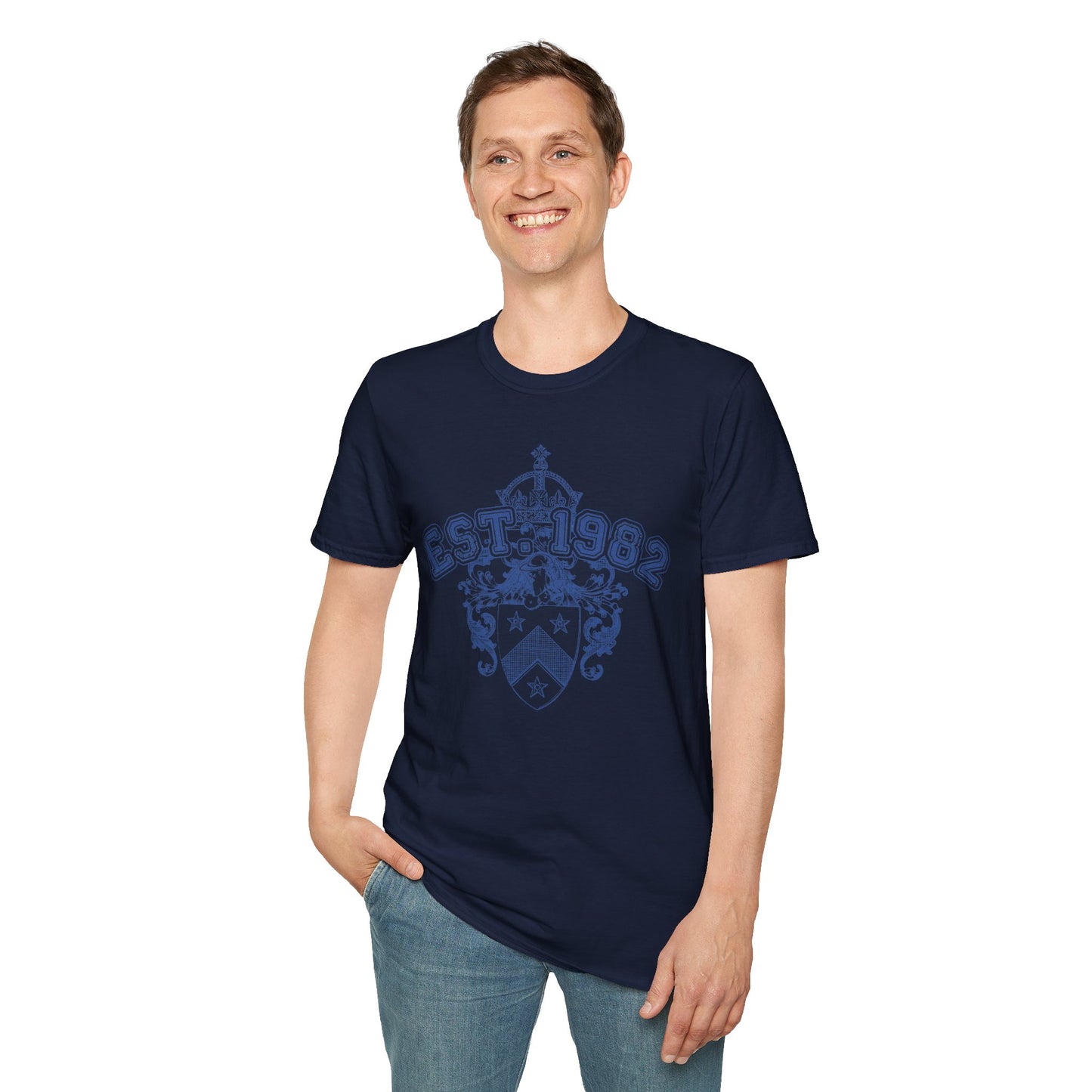 EST. 1982 Crest T‑Shirt — Vintage Heraldic Graphic Tee