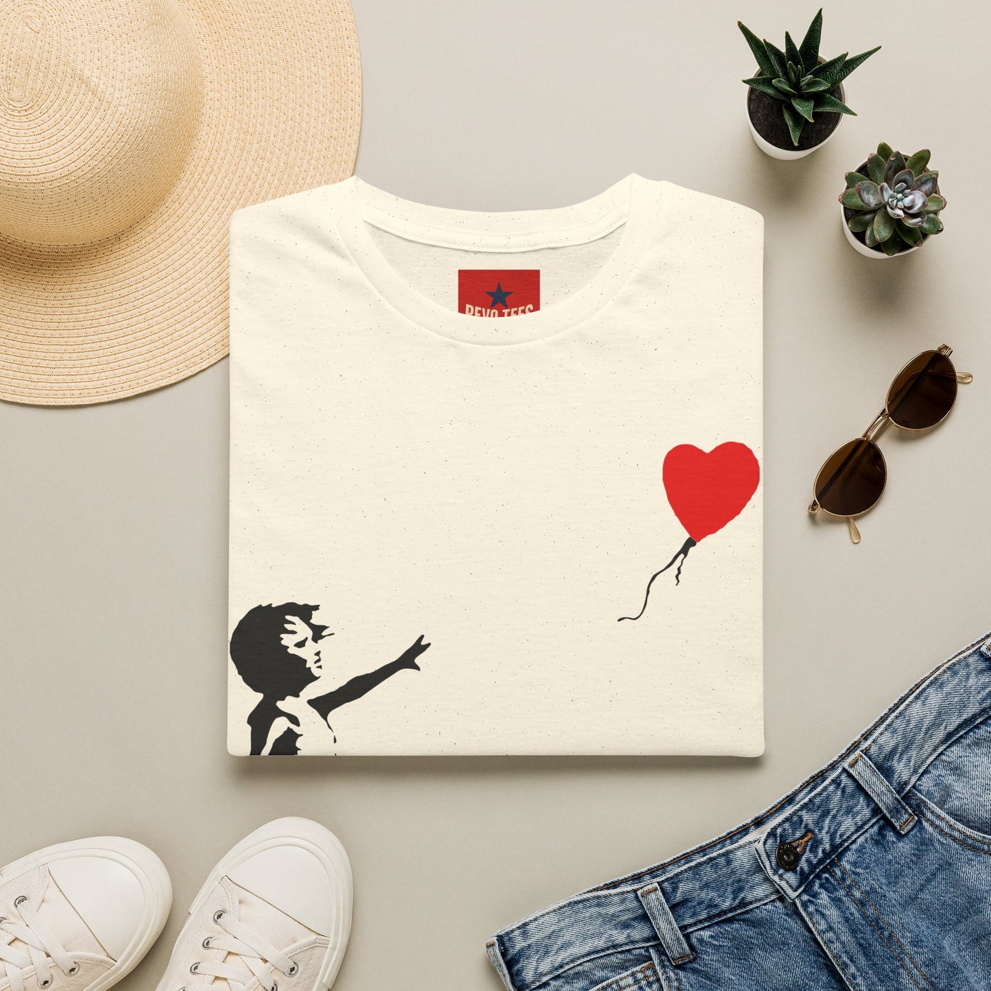 Banksy Balloon Girl T‑Shirt — Heart Balloon Street Art Graphic Tee