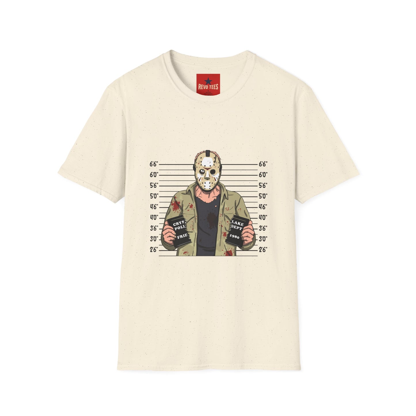 Hockey Mask Mugshot T-Shirt - Jason Voorhees Horror Movie Tee