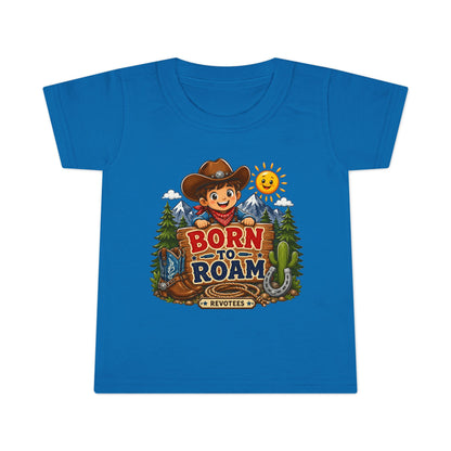 Toddler T‑Shirt — "Born to Roam" Cute Cowboy Adventure Tee