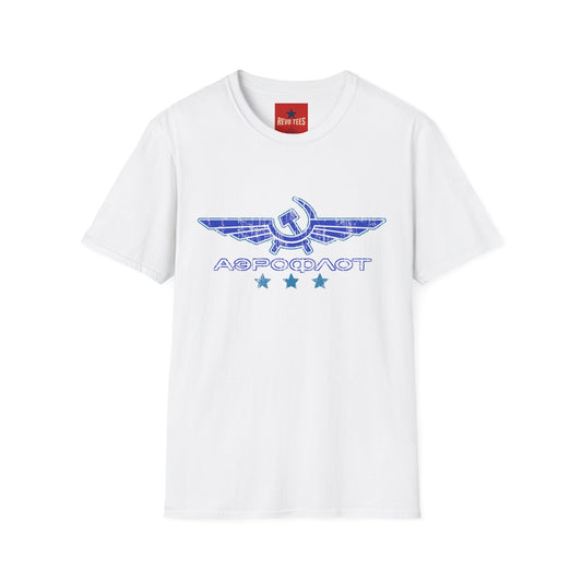 Revotees Vintage Aeroflot Logo Retro Soviet Aviation Graphic T-Shirt