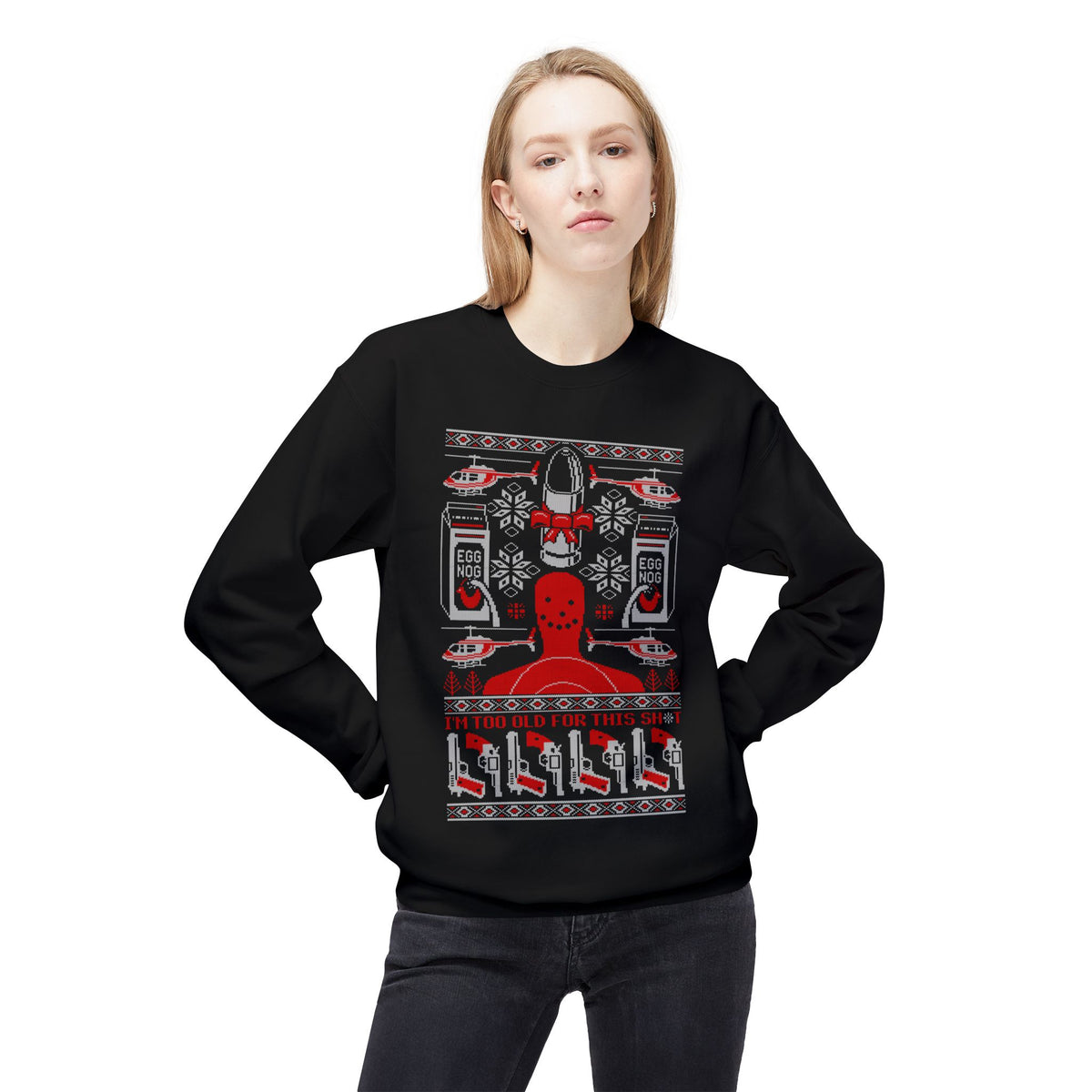 Lethal Knitting - Too Old For This Sh!t Christmas Ugly Sweater