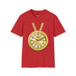 Gold Pocket Watch Necklace T-Shirt — Vintage Clock Graphic Tee
