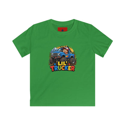 Kids Tee — "Lil' Trucker" Monster Truck Kids T-Shirt | Cute Off-Road Cartoon Top