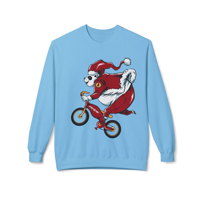 Santa Bear BMX Sweatshirt — Funny Christmas Cycling Holiday Crewneck