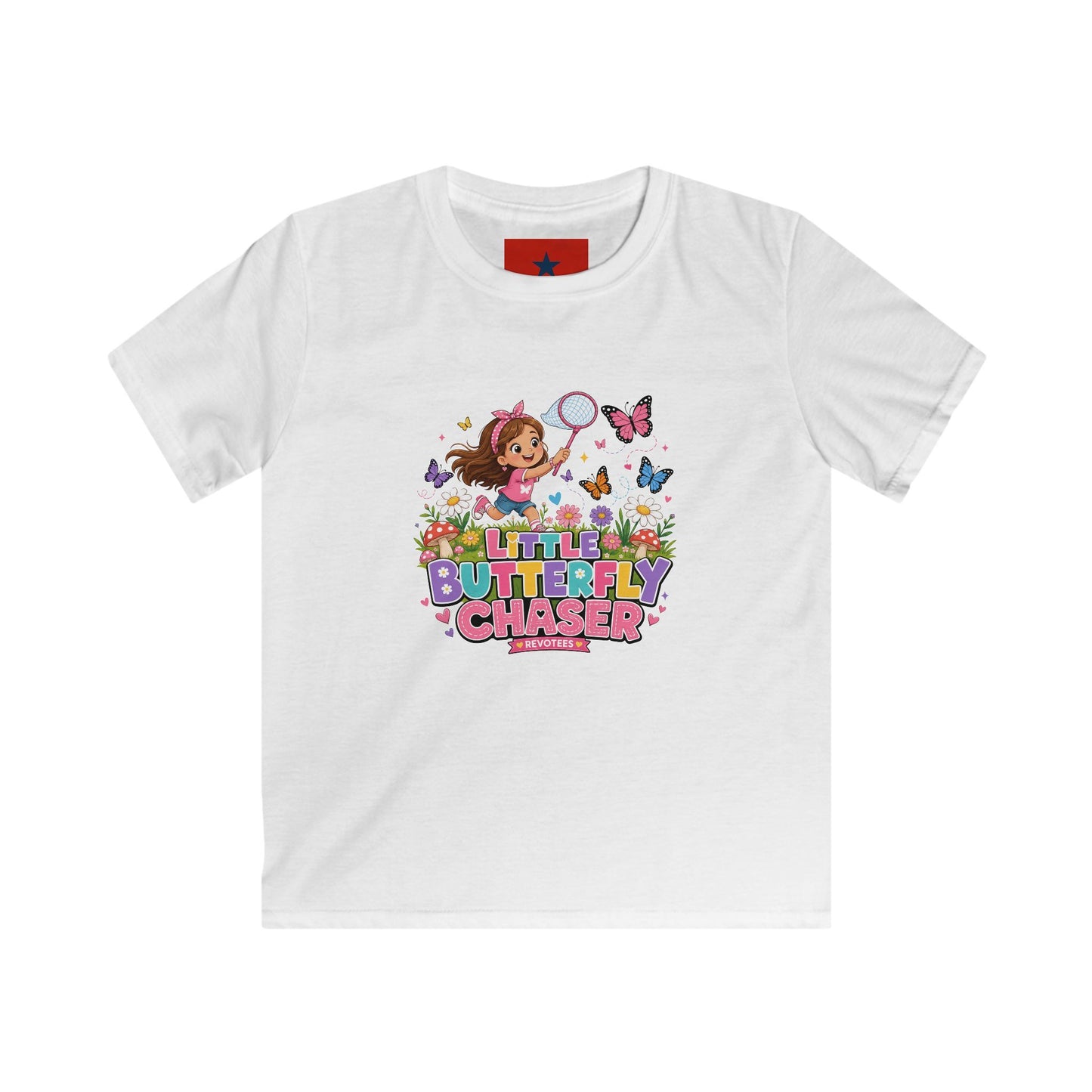 Kids Tee — "Little Butterfly Chaser" Cute Girl Butterfly Catcher Shirt
