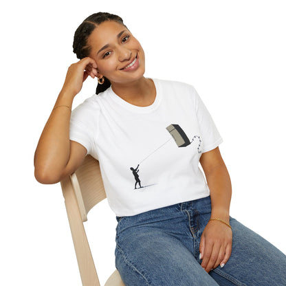 T-Shirt — Banksy-Style Kite Refrigerator Street Art Tee
