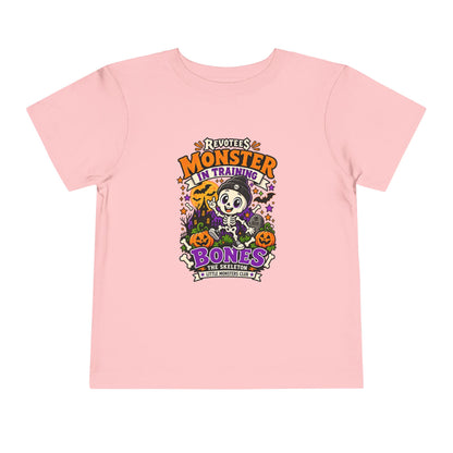 REVOTEES Toddler Tee — "Monster in Training" Cute Skeleton Halloween Shirt