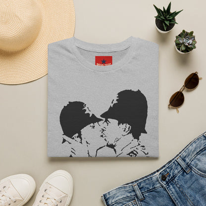 Banksy - Kissing Policemen Graphic T‑Shirt — Vintage Stencil Couple Print