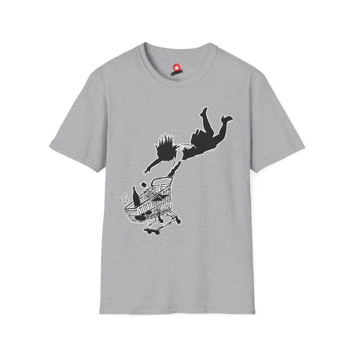 Revotees Banksy Shop Til You Drop Silhouette T-Shirt - alternate view 2