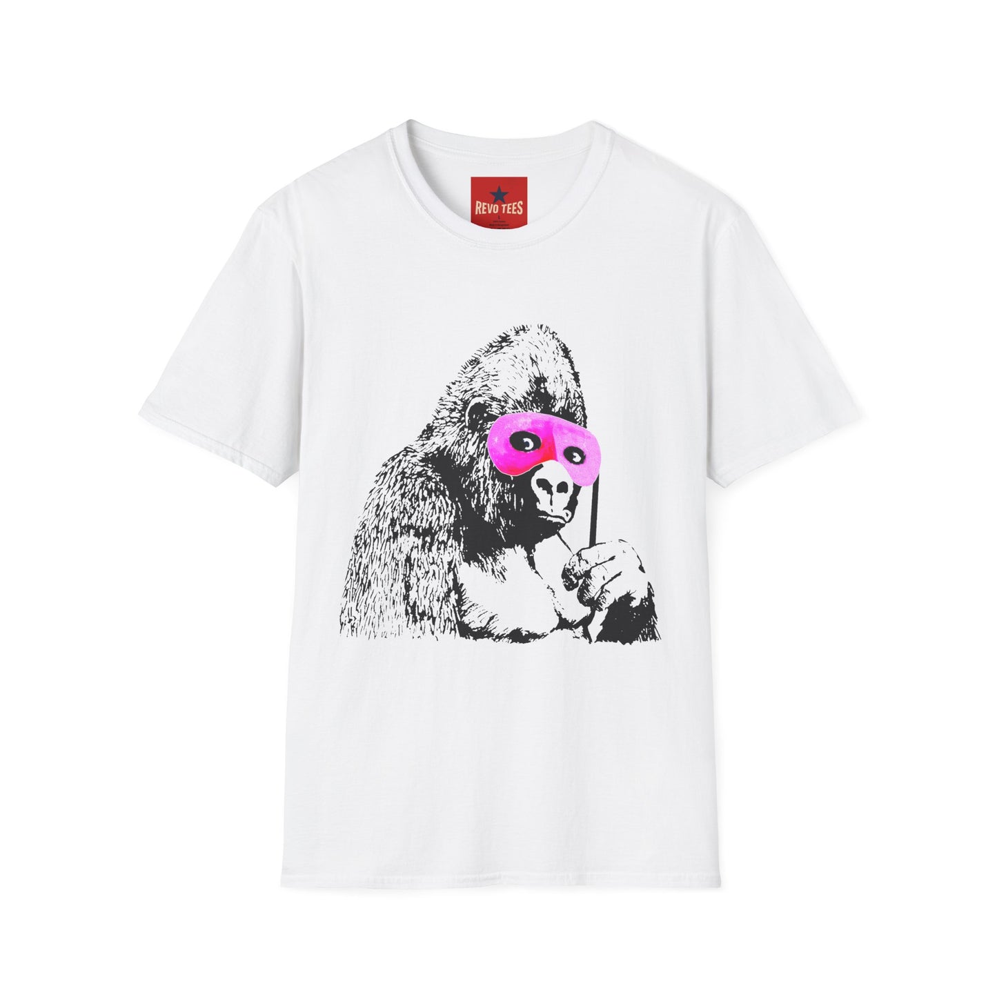 Banksy Gorilla with Pink Sleep Mask T-Shirt