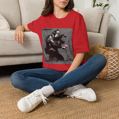 Banksy Flower Thrower T-Shirt — Urban Street Art Graphic Tee