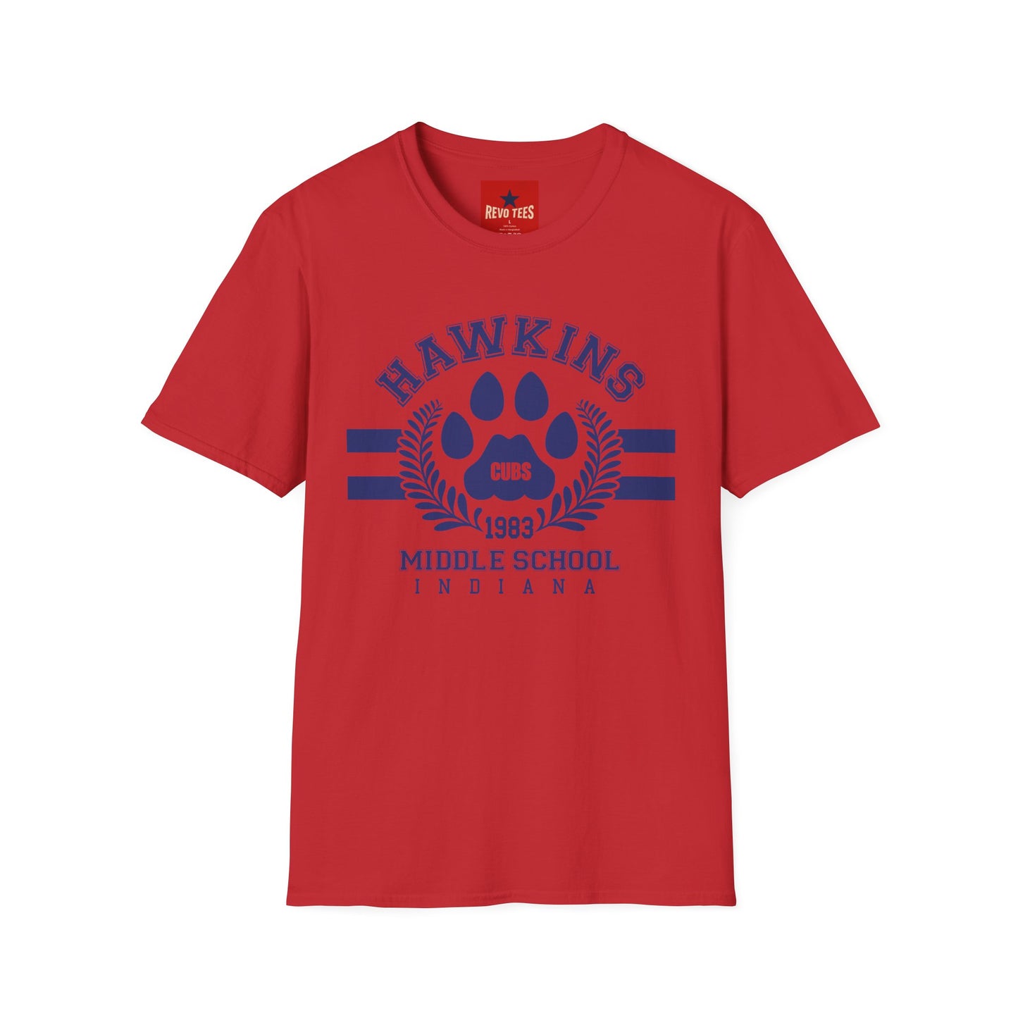 Hawkins Cubs Paw Graphic T-Shirt — Vintage Middle School Spirit Tee