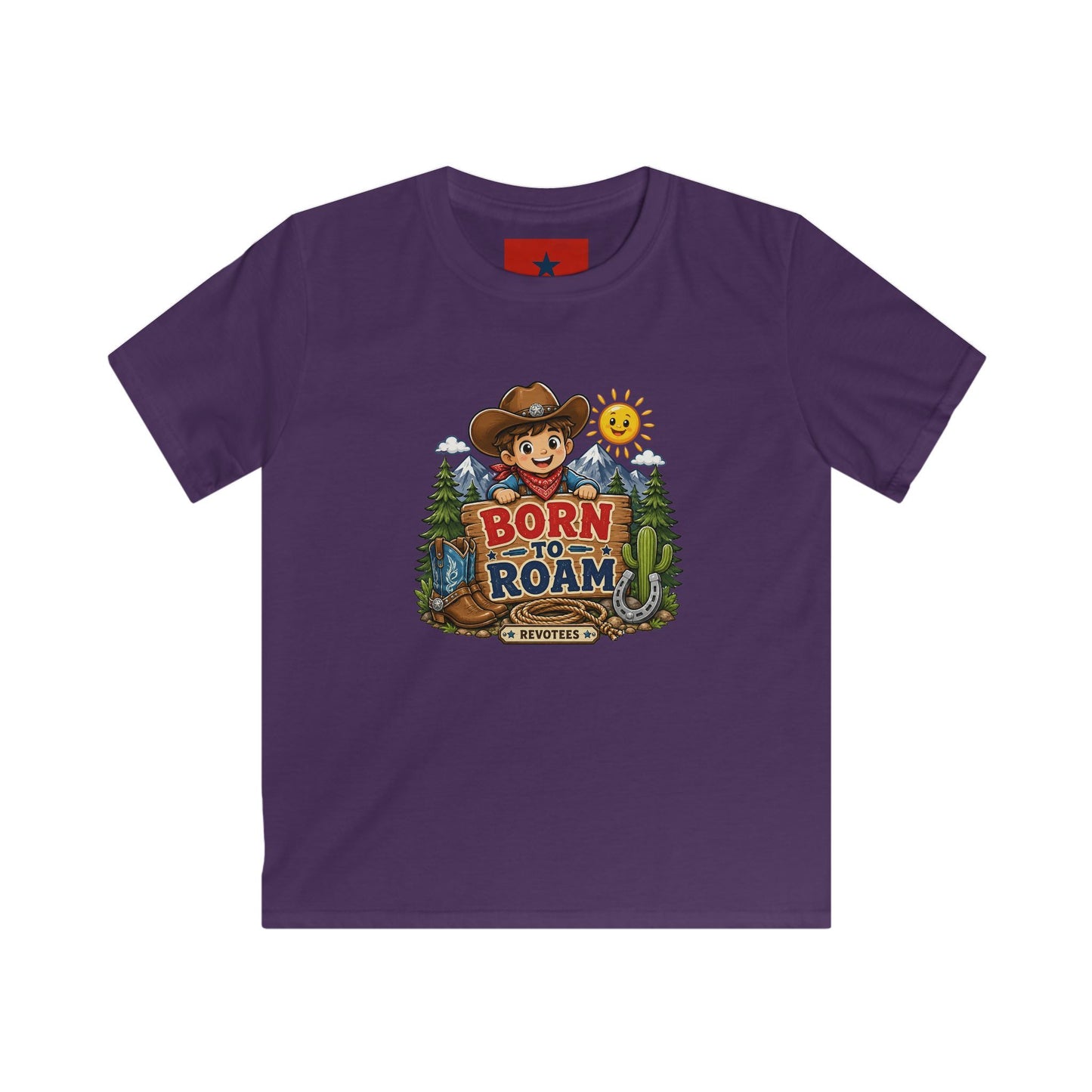 Kids T-Shirt – "Born to Roam" Cute Cowboy Adventure Tee for Little Explorers