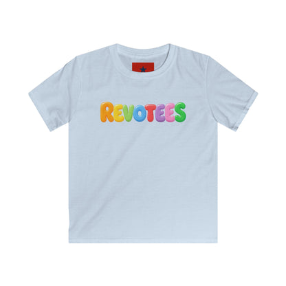 Kids Tee — Colorful 'REVOTEES' Bubble Letter Shirt for Children