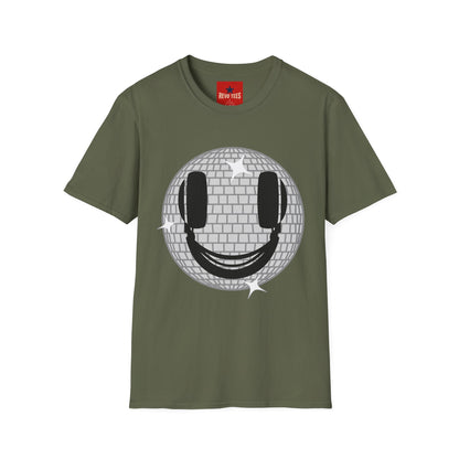 Smiling Disco Ball T-Shirt — Retro Dance Party Graphic Tee
