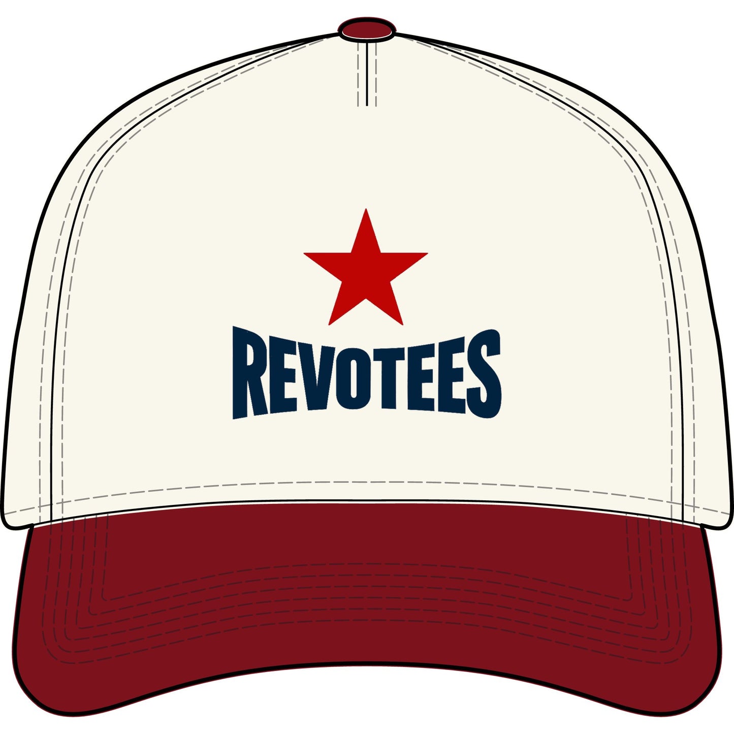 Revotees Two-Tone Cap — Vintage Red Star Baseball Hat