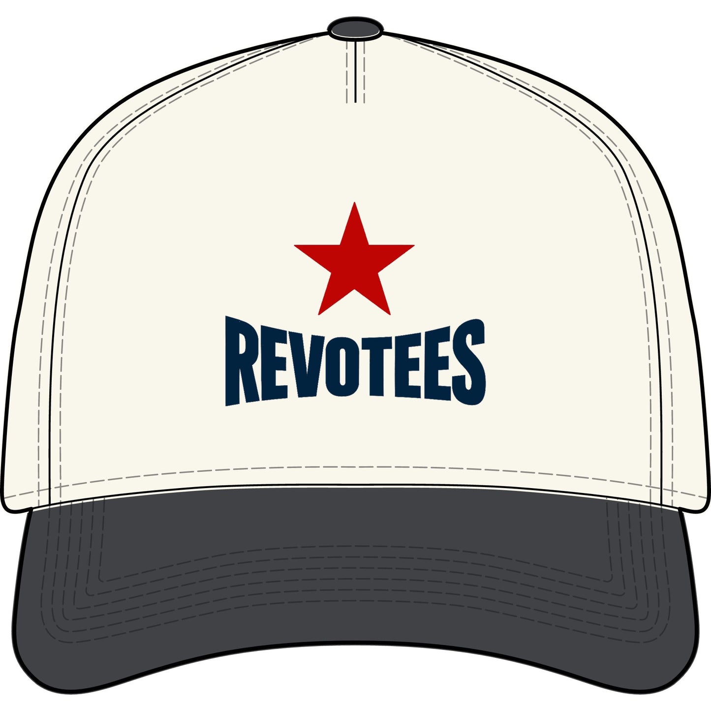 Revotees Two-Tone Cap — Vintage Red Star Baseball Hat
