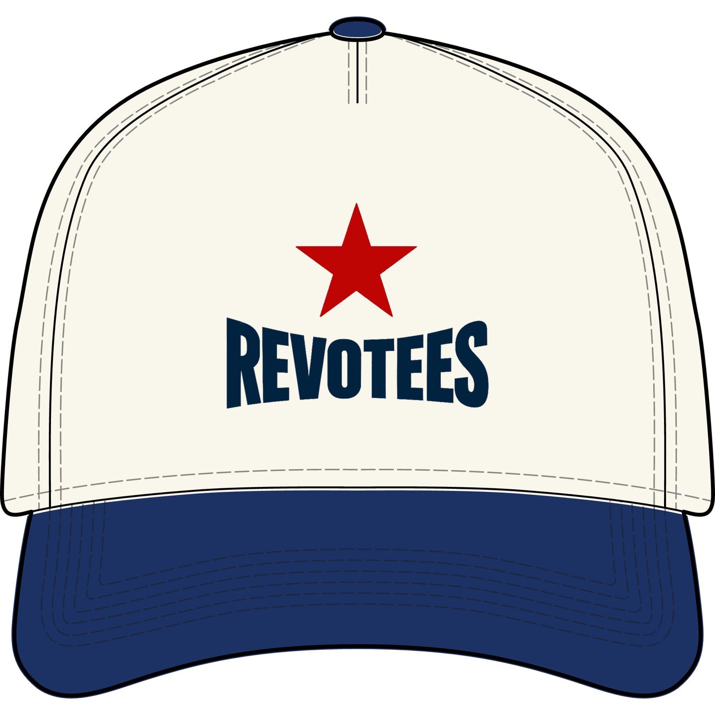 Revotees Two-Tone Cap — Vintage Red Star Baseball Hat